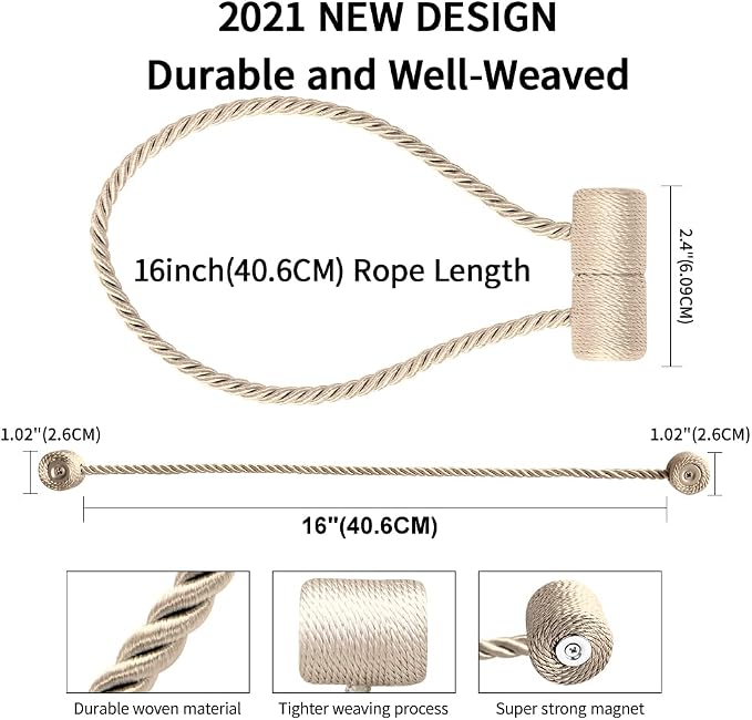 18 Inch Strong Magnetic Curtain Tiebacks, Curtain Holdbacks Modern Upgrade - Image 5