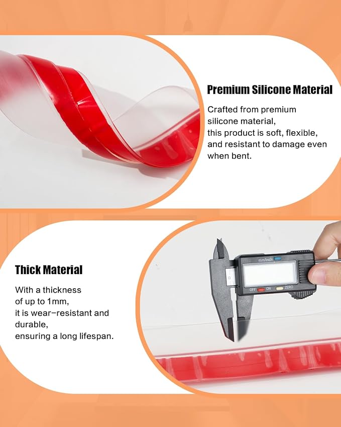 Orghtin T-Shaped Silicone Seal Strip, 40Ft x 1.97 in Draft Stopper - Image 6