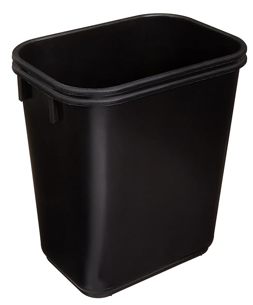 Amazon Basics Small Trash Can, Rectangular Commercial Office Wastebasket - Image 2