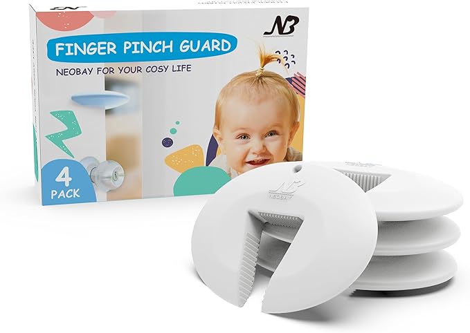 Door Pinch Guard and Door Slam Stopper, Durable Silicone Door Finger Pinch Guard by Neobay