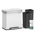 SONGMICS Kitchen Trash Can, 16 Gallon Dual Compartment Garbage Can, 60L Pedal by SONGMICSbySONGMICSHOME