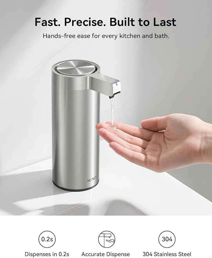 SUNLY Touchless Automatic Soap Dispenser – Clog-Free Pump, 0.2s Fast Sensor - Image 2