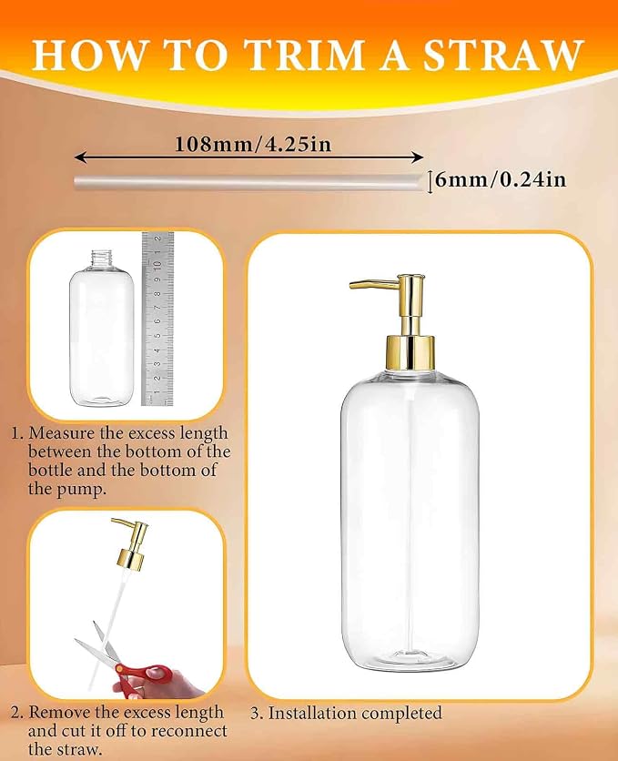 6 Pack Gold Soap Dispenser Pump, Top Replacement - Image 3