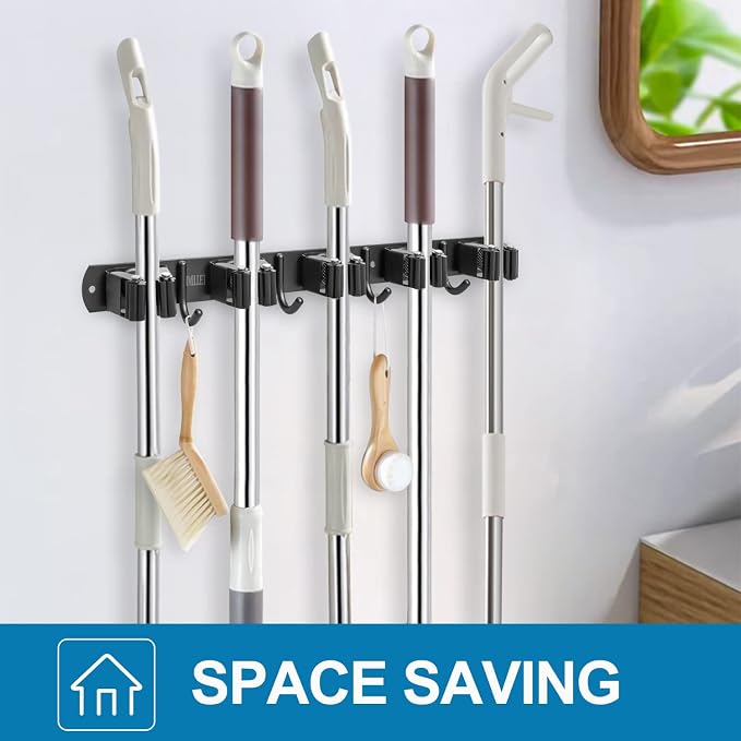 IMILLET 2 Pack Broom and Mop Holder Wall Mounted, Broom Holder Stainless Steel - Image 7