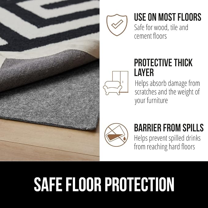 GORILLA GRIP Felt and Natural Rubber Stay in Place Slip Resistant Rug Pad - Image 6
