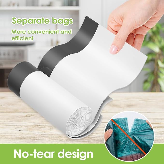 Teivio 3 Gallon 140 Counts Mini Strong Drawstring Trash Bags Garbage Bags - Image 3
