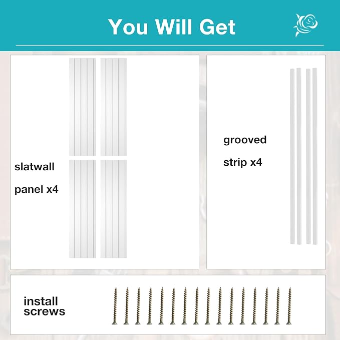 NeatiEase Slatwall Panel Wall Storage Systems, 4 x 4ft Slat Wall Paneling - Image 4