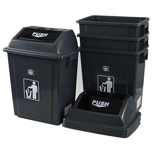 6 Gallon Plastic Swing Lid Garbage Can, Office Trash Can by Nicesh