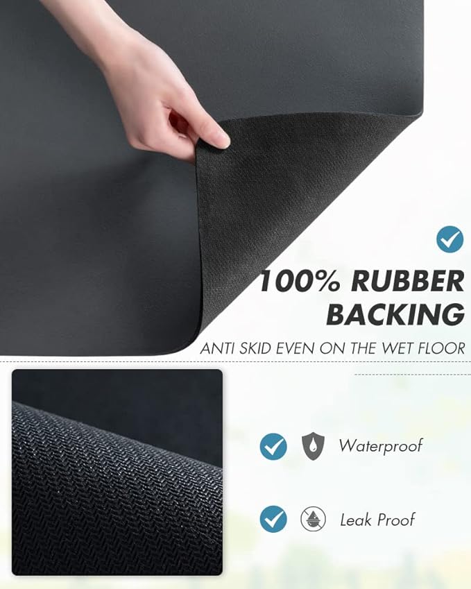 AMOAMI-Coffee Mat Hide Stain Rubber Backed Absorbent Dish Drying Mat - Image 5