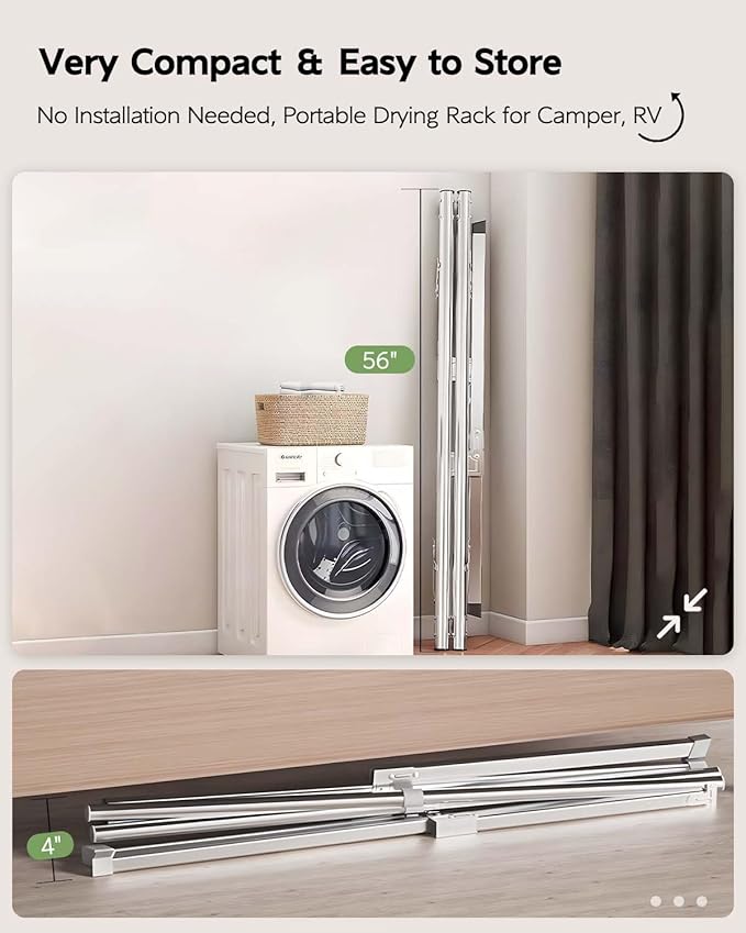 Clothes Drying Rack 95 Inches Folding Outdoor Indoor, Drying Rack Clothing - Image 3