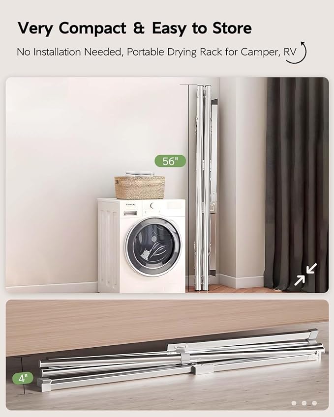 Clothes Drying Rack 79 Inches Folding Indoor Outdoor, Drying Rack Clothing - Image 3