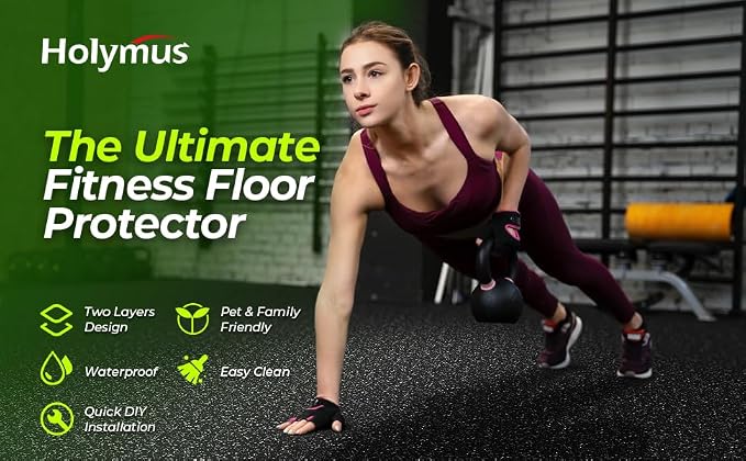 1/2in Thick 48 Sq Ft Rubber Top High Density EVA Foam Exercise Gym Mats - Image 9