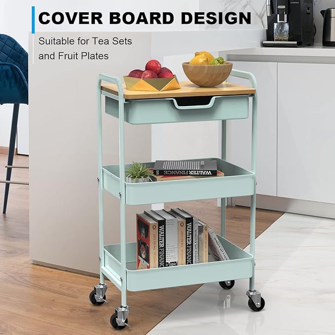 3 Tier Rolling Cart, Utility Cart - Image 4