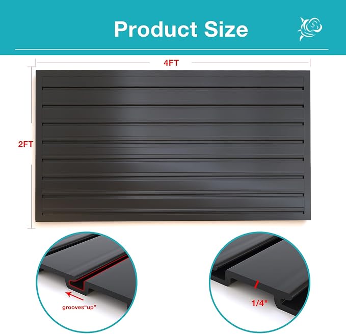 NeatiEase Slatwall Panel Wall Storage Systems, 2 x 4ft Slat Wall Paneling - Image 4