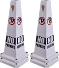 4-Pack 26.5" Caution Cones, 4-Sided Visible Safety Signs by OranclUS