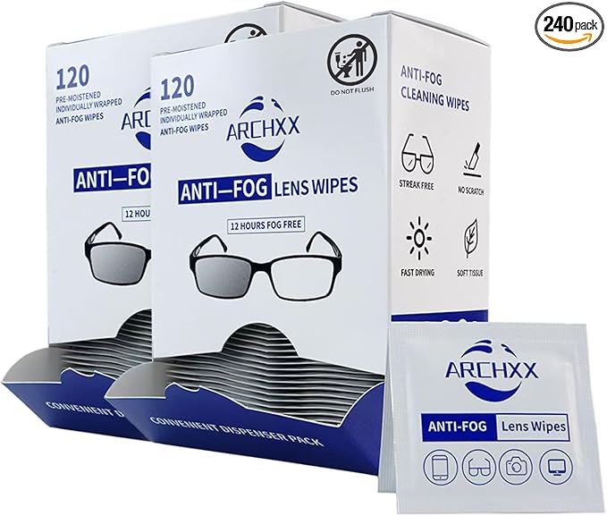 Anti Fog Wipes for Glasses, Pre-Moistened Cleaning Wipes, Lens Cleaner Wipe for by ARCHXXeachwipecounts