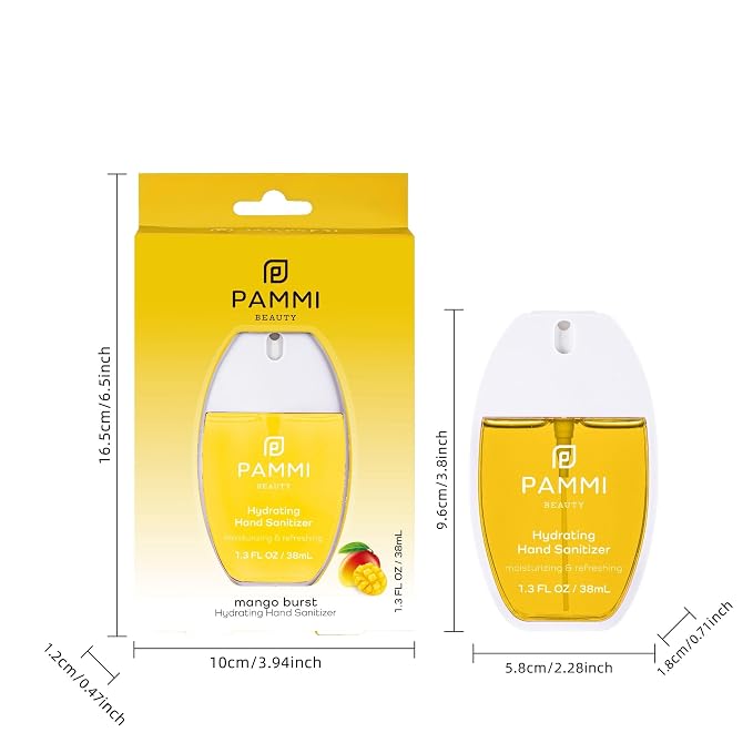 PAMMI Power Mist Hydrating Hand Sanitizer Spray, Portable Travel Size Pocket - Image 2