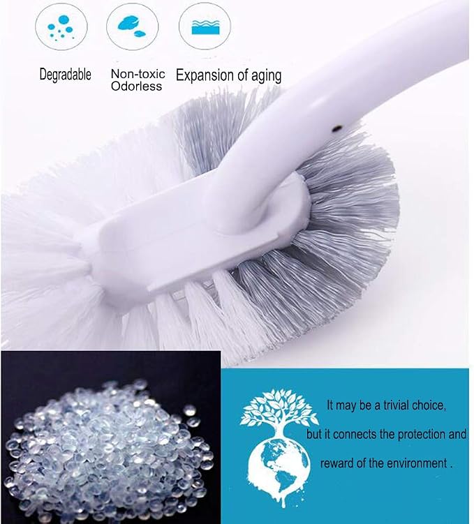 Marbarsse Bathroom Toilet Bowl Brush and Holder, Curved Design Toilet Brush - Image 4