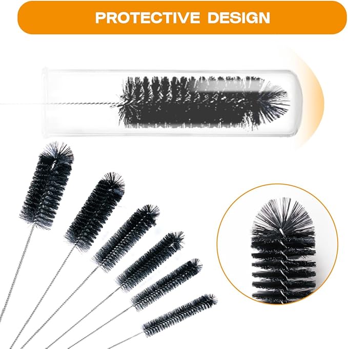 Straw Cleaner Brush Set, 6 Piece 12" Long Pipe Tube Bottle Brushes - Image 6