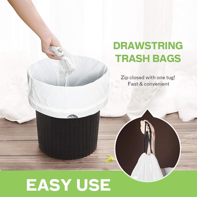 Teivio 3 Gallon 140 Counts Mini Strong Drawstring Trash Bags Garbage Bags - Image 5