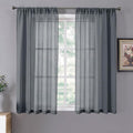 Tollpiz Sheer Curtains Linen Textured Living Room Curtain Sheers Light by Tollpiz
