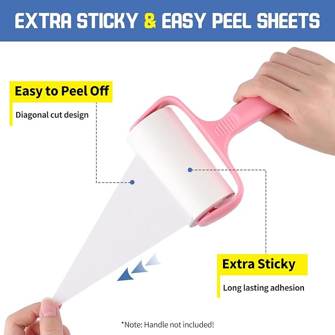Extra Sticky Lint Roller Refills 2 Pack fit 3.8"-4" Standard Size Lint Roller - Image 3