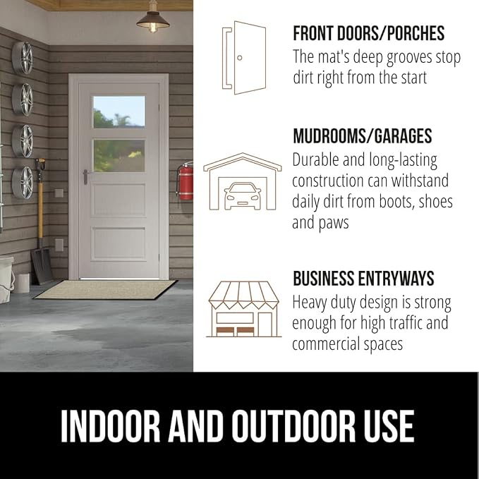 GORILLA GRIP Traffic Guard Door Mat, 2 Pack, Heavy Duty Waterproof Doormat - Image 7
