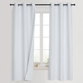 PONY DANCE White 100% Black Out Curtains 54 inch Length, Thermal Insulated by PONYDANCE