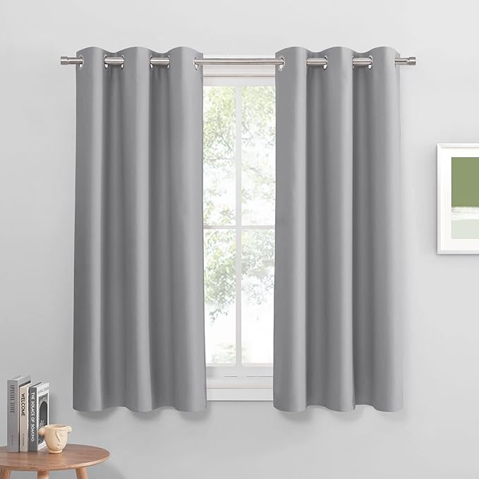 PONY DANCE Black Out Curtains for Bedroom 54 inch Length 2 Panels Set, Thermal by PONYDANCE