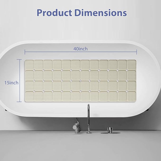 Bathtub Mat Non Slip Silicone Foldable Extra Long Tub Mat Strong Suction Cups & - Image 5