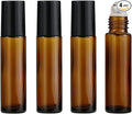 4 Pack 10ml Oil Essential Stainless Roller Bottles, Refillable Amber Glass by Unknown