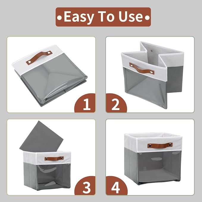 HNZIGE 11x11 Cube Storage Bins for Cube Organizer, Collapsible Decorative - Image 3