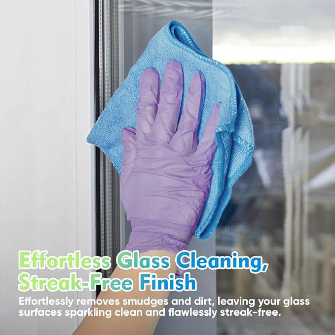 HOMEXCEL Blue Microfiber Cleaning Cloth 12 Pack, 12.5 x 12.5 inch Microfiber - Image 4