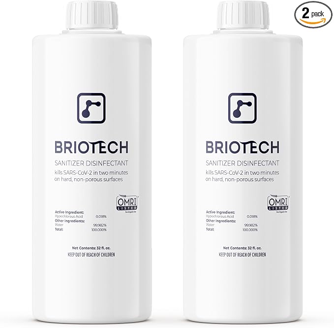 BRIOTECH Sanitizer Disinfectant Hypochlorous Spray, Kill 99.99% of Viruses & by BRIOTECHUSA