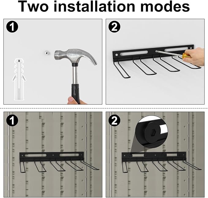 Garage Wall-Mounted Rack, Tool Storage Rack, Garden Tool Rack, Hanging Storage - Image 2
