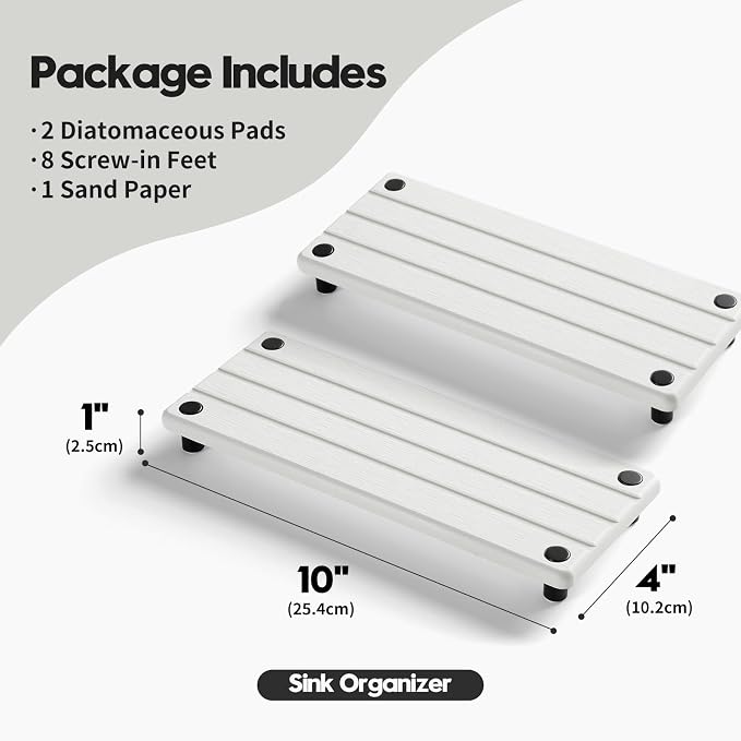 2 Pack Fast Drying Water Absorbing Diatomite Stone Mat Tray - Image 2