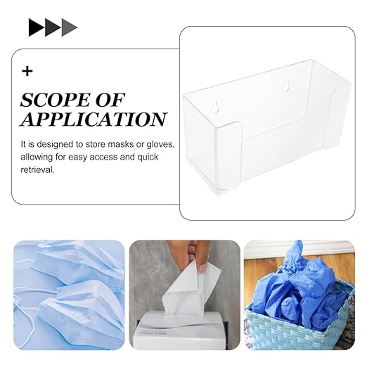 Acrylic Wall Mount Glove Dispenser and Mask Holder Storage Box - Image 5