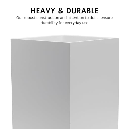 Matte White Square Small Trash Can, 2 Gallons / 7.5L Garbage Can, Waste Basket - Image 3