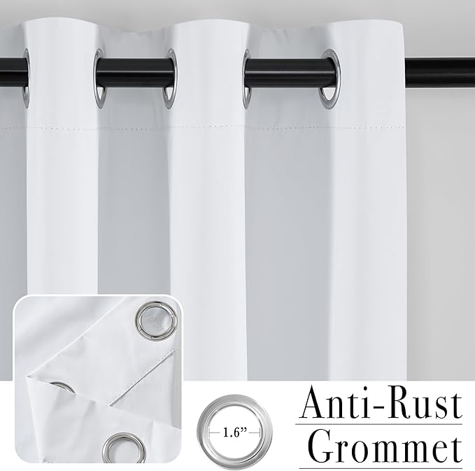 PONY DANCE White 100% Blackout Short Curtains - Image 2