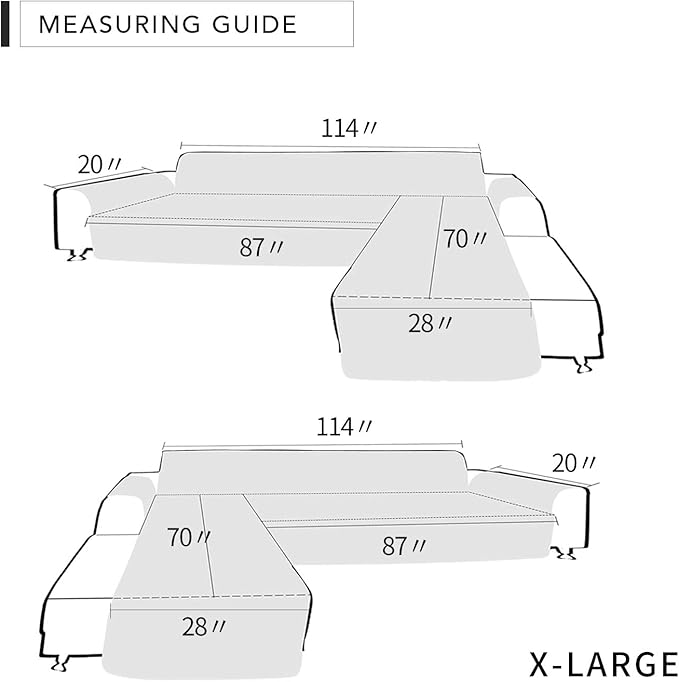 Easy-Going Sectional Couch Covers L Shape Reversible Sofa Slipcover Chaise - Image 7
