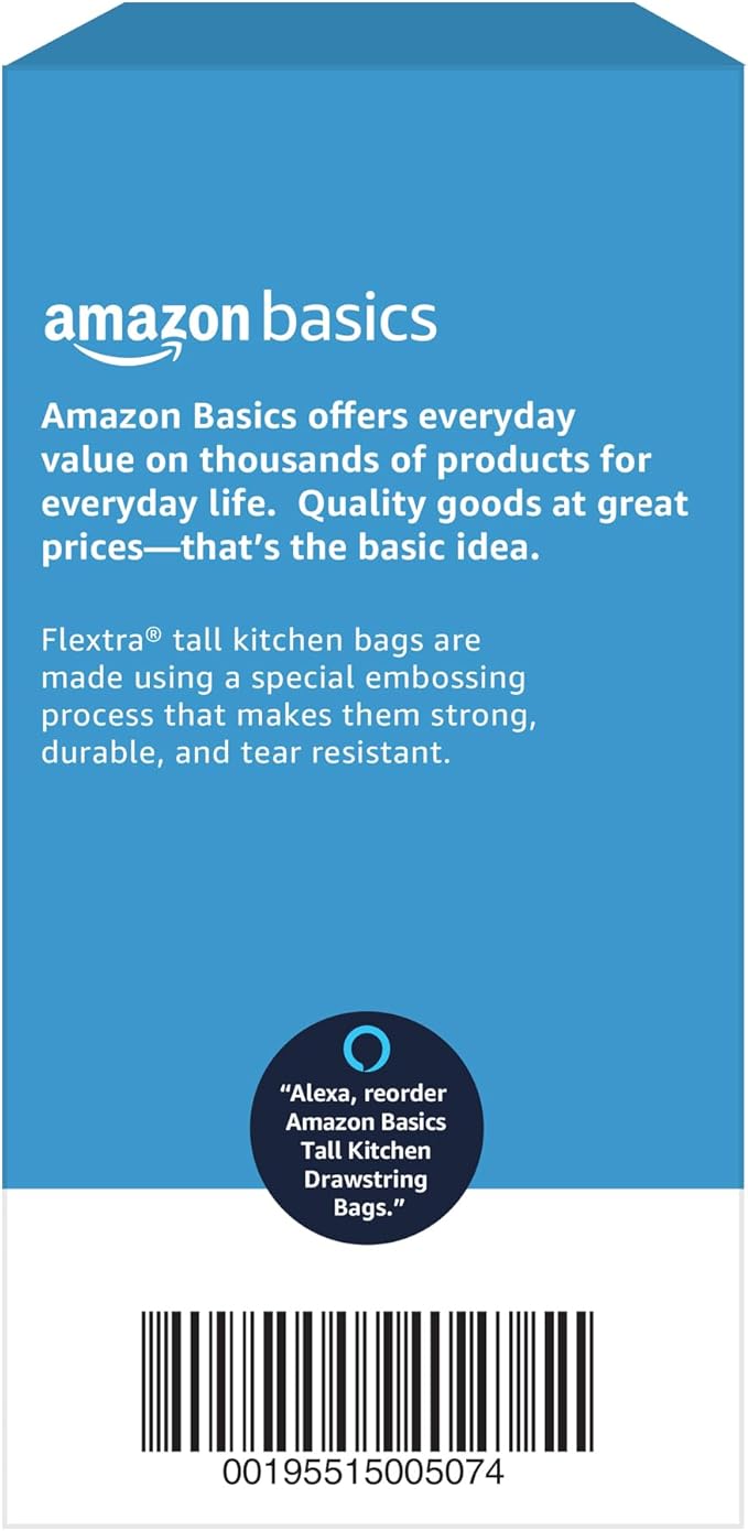 Amazon Basics Flextra Tall Kitchen Drawstring Trash Bags, 13 Gallon - Image 6