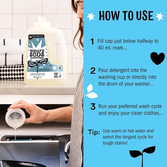 Molly's Suds Liquid Laundry Detergent | Clean Laundry Detergent Soap - Image 4