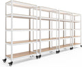 HOMEDANT House White 5-Tier Metal Rolling Cart Shelf Rack Casters Heavy Duty by TheBestOrganizingSolution