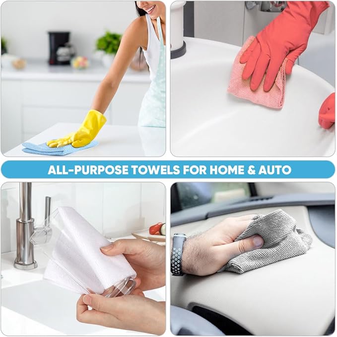 AIDEA Microfiber Cleaning Cloth 330 Sheets 6 Roll, Microfiber Towels - Image 5