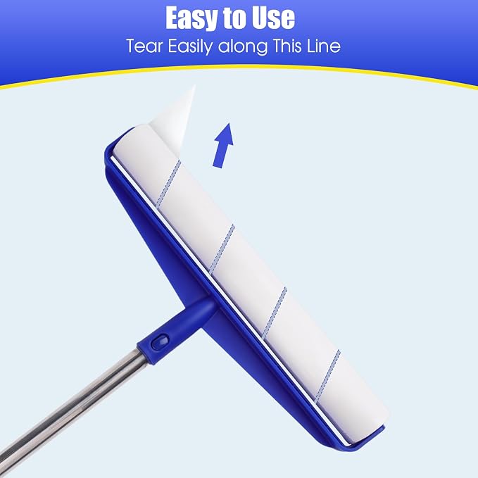 COBETE 13.77" Large Extra Sticky Lint Roller, 69.88" Long Handle Lint Remover - Image 4