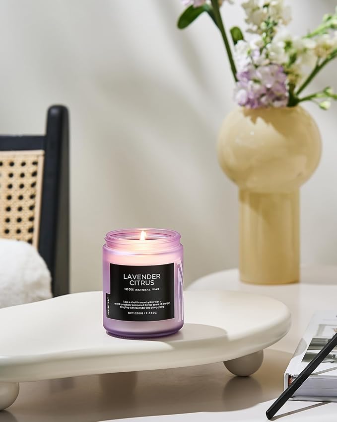 M&SENSE Lavender Citrus Scented Candle, Natural Soy Wax - Image 6