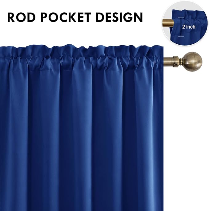 DWCN Blackout Curtains for Bedroom – Rod Pocket Thermal Insulated Noise - Image 4