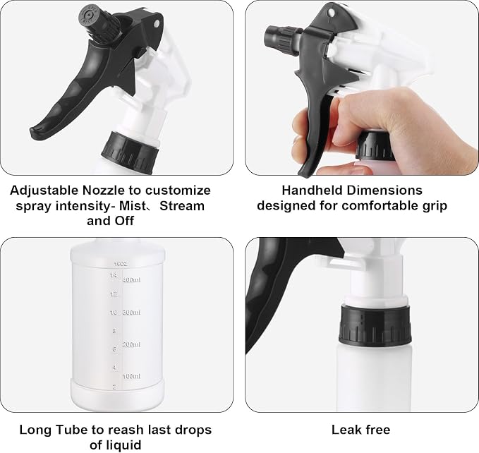 Eccliy 12 Pcs 16 Oz Plastic Spray Bottle, Adjustable Empty Reusable Sprayer - Image 4