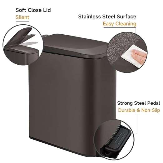 TIPGO Slim Bathroom Trash Can - Image 4