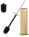 BVL Toilet Brush and Holder Set Gold Stainless Steel 304 Square Freestanding by BVLBath